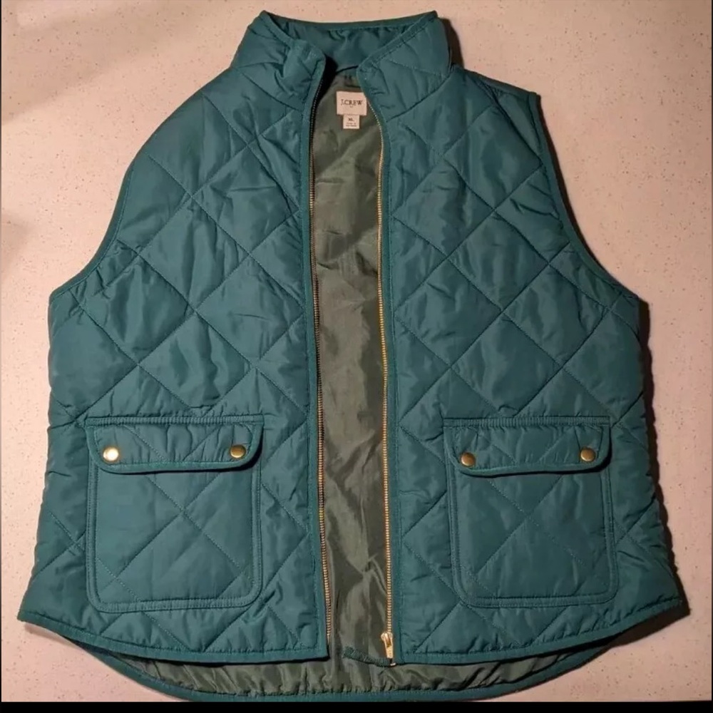 J. Crew Excursion Quilted Vest - Teal - Women’s Size XL